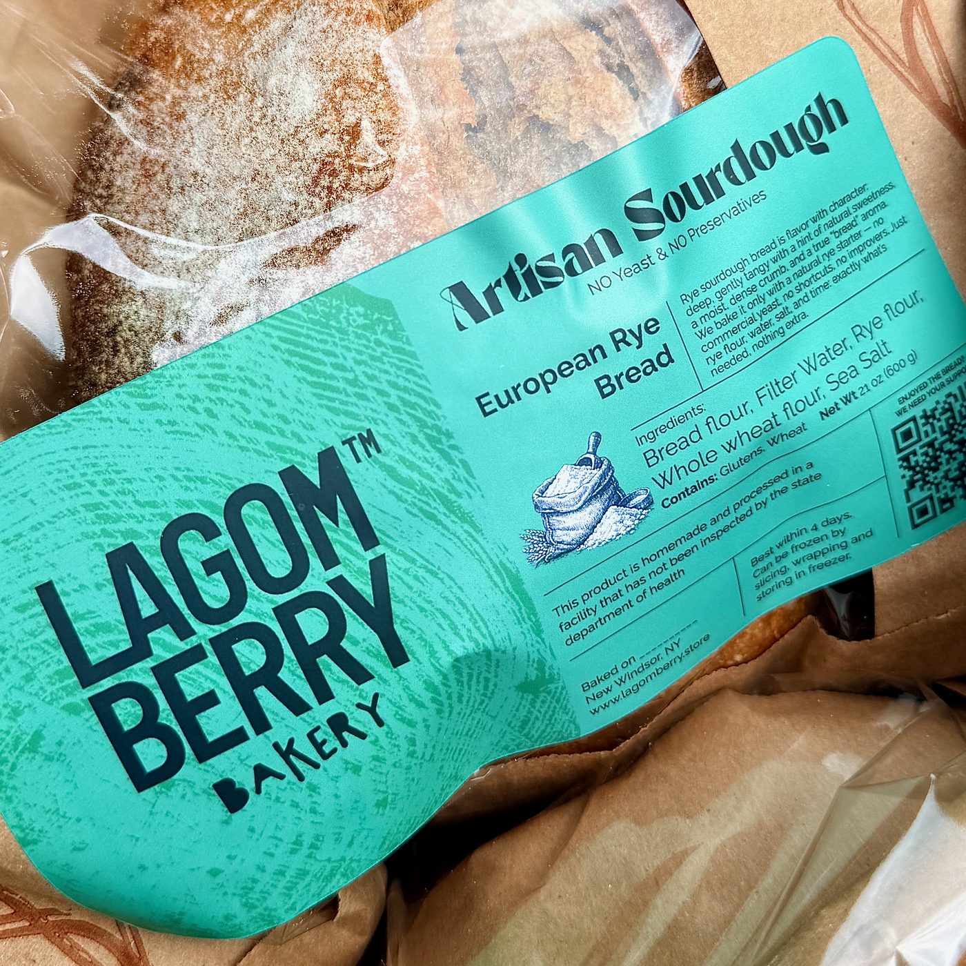 Lagomberry artisan sourdough label