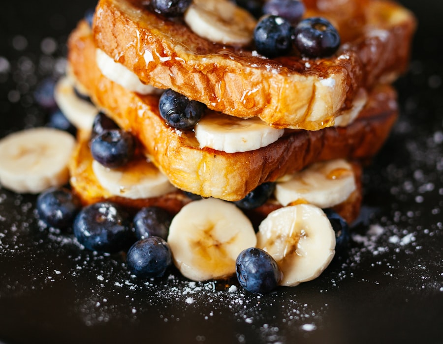 Cinnamon-raisin French toast with berries