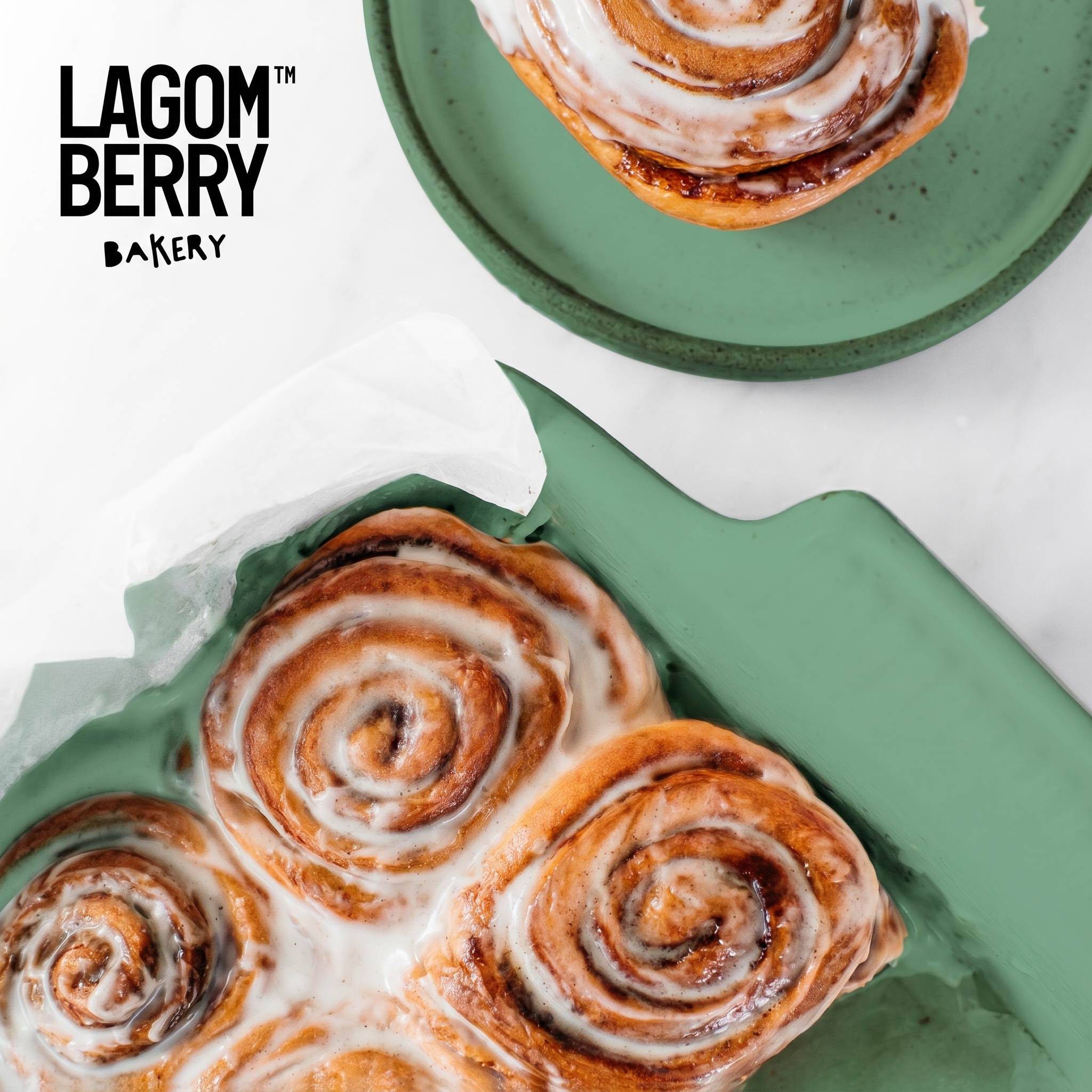 Cinnamon rolls on parchment