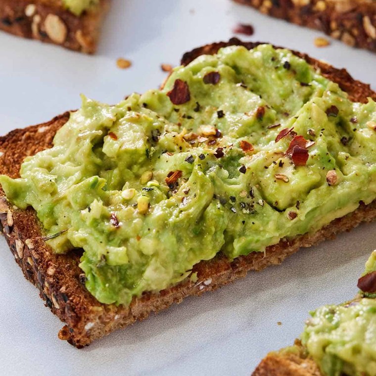 Avocado and chili rye toast